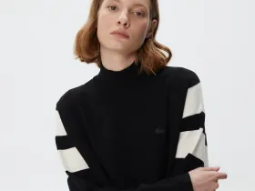 Женское платье Lacoste свободного кроя с длинными рукавами