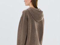 Кардиган на молнии из пряжи с шерстью, Коричневый