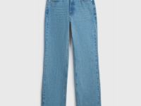 Прямые джинсы с высокой посадкой, Голубой