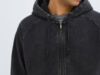 Толстовка на молнии с капюшоном, Черный