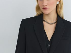 Однобортный жакет, Черный