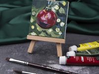 Мини-мольберт Малевичъ с холстом, 7х7 см