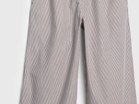 Прямые брюки с декоративным кантом на эластичном поясе, Коричневый