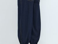 Джинсы-алладины с высокой посадкой, Синий