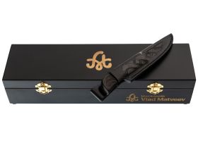 Авторский нож Сова, сталь мозаичный дамаск, подарочная шкатулка