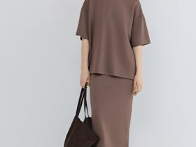 Футболка оверсайз с разрезами, Коричневый