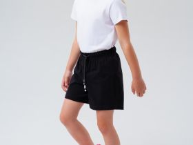 Комплект спортивный для девочки: футболка, шорты, мешок