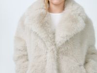 Шуба из искусственного меха для девочек, Бежевый