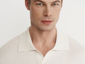 Вязаный джемпер-поло, Белый