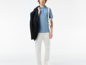 Мужское хлопковое поло Lacoste стандартного кроя