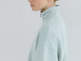 Толстовка с воротником-стойкой на молнии, Зеленый