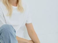 Прямые джинсы с высокой посадкой, Голубой