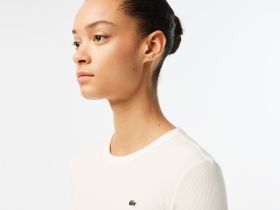Женская футболка Lacoste приталенного кроя с длинными рукавами