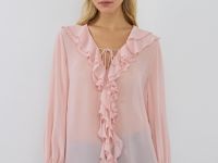 Блузка с рюшами, Розовый