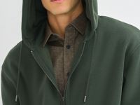 Толстовка на молнии с капюшоном, Зеленый