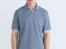 Поло из шелковистого пике, Синий