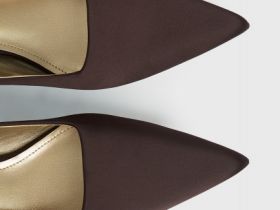 Сатиновые туфли-лодочки, Коричневый