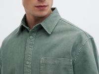 Рубашка из хлопкового твила, Зеленый