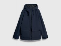 Утеплённая парка с накладными карманами, Синий