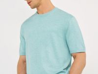 Вязаная футболка из пряжи с вискозой, Зеленый