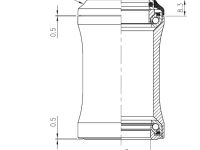 Рулевая колонка FSA Impact PC 1 1/8" интегрированная gnn2 (серый полупрозрачный посадочный 42 мм / внешний 44 мм)