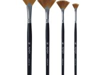 Кисть синтетика №8 веерная Альбатрос "Профи" длинная ручка