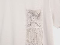 Футболка с вышивкой, Бежевый