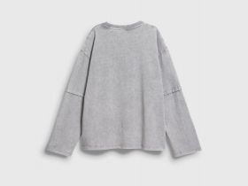 Лонгслив со стразами для девочек, Серый