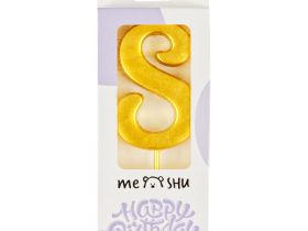 Свеча для торта с держателем MESHU "Цифра 8", 5,2 см, золотая