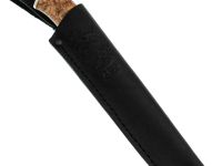 Шкуросъёмный нож Гид, сталь дамаск, рукоять карельская береза