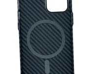 Чехол-накладка PiBlue Magentic Series Magsafe для Apple iPhone 14 Pro (карбоновый в полоску черно-серый)