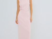 Трикотажное платье со сборками, Розовый