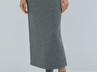 Юбка миди прямого кроя, Серый