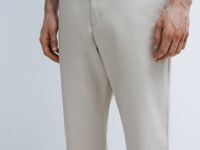 Брюки-чиносы из сатина, Бежевый