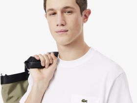 Мужская футболка Lacoste из хлопка с нагрудным карманом