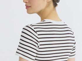 Футболка в рубчик, Коричневый