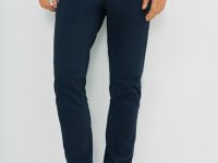 Брюки «5 карманов» Slim из твила, Синий