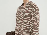 Рубашка изо льна с вискозой, Бежевый