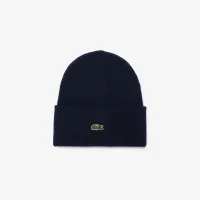 Шерстяная шапка Lacoste унисекс в рубчик