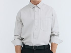 Рубашка из твила с карманом, Белый