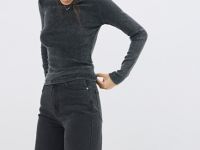 Лонгслив в рубчик, Серый