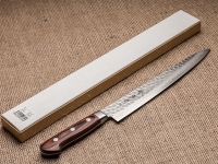 Нож Слайсер (для тонкой нарезки) 240 мм, Sakai Takayuki, сталь VG-10 Damascus 17 слоев, рукоять махагон