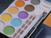 Набор прессованной пастели nuance., Tablette chromatique, яркие оттенки, 10 цв., с инструментами