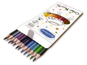 Набор карандашей цветных двусторонних трехгранных Acmeliae 12 шт/24 цв, в картонном футляре