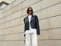 Утепленная кожаная куртка-косуха свободного кроя