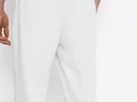 Брюки из текстурного льна, Белый