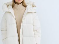 Пуховик для девочек, Бежевый