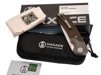 Складной нож Maxace Goliath Brown, сталь Bohler K110, рукоять микарта/темный больстер