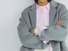 Лёгкое пальто с шерстью, Серый