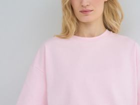 Футболка оверсайз из плотного хлопка, Розовый